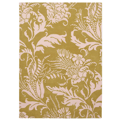 Yellow Baroque Hand-Tufted Pure New Wool Rug