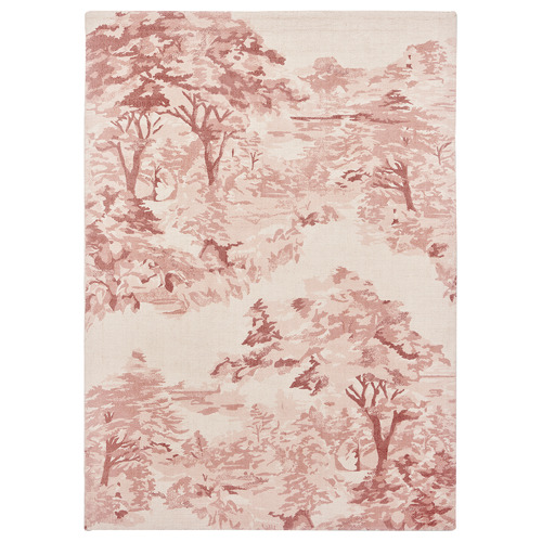 Pink Landscape Toile Hand-Loomed Rug