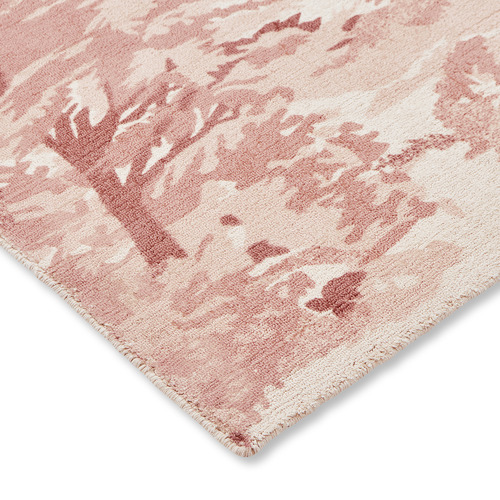 Pink Landscape Toile Hand-Loomed Rug