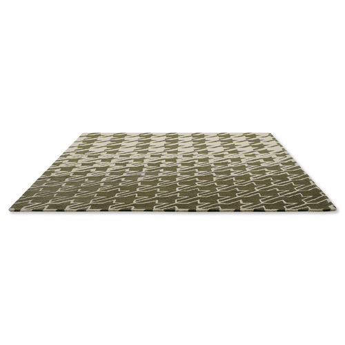 Grey Houndstooth Hand-Tufted Pure New Wool Rug