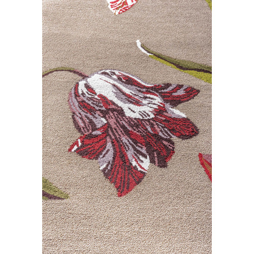 Burgundy Botanical Tulip Rug