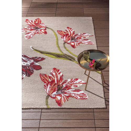 Burgundy Botanical Tulip Rug