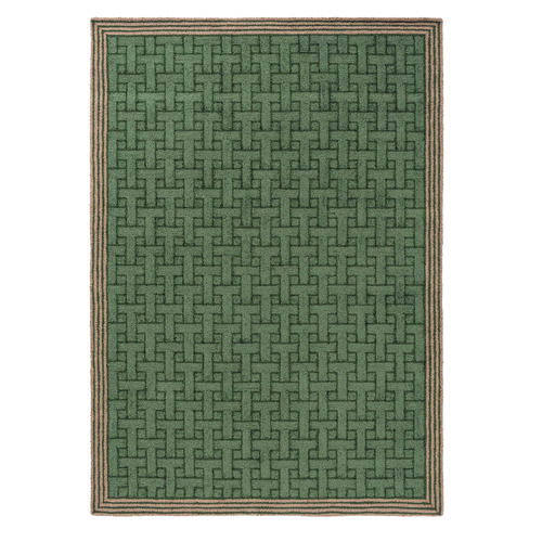 Jade Green T Monogram Outdoor Rug Temple & ster