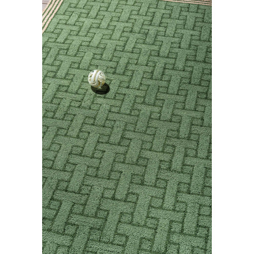 Jade Green T Monogram Outdoor Rug Temple & ster