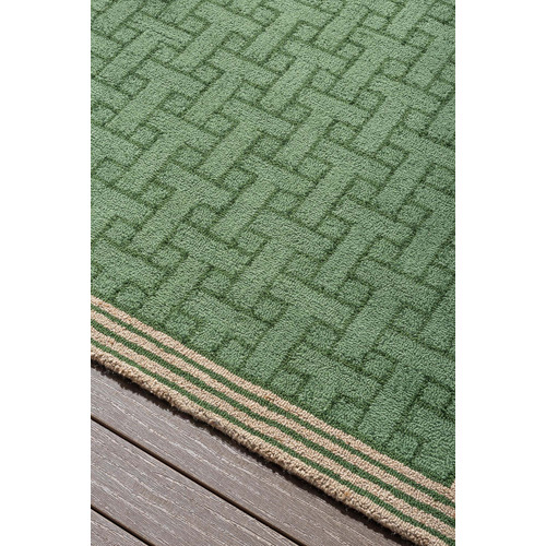Jade Green T Monogram Outdoor Rug Temple & ster