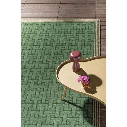 Jade Green T Monogram Outdoor Rug Temple & ster