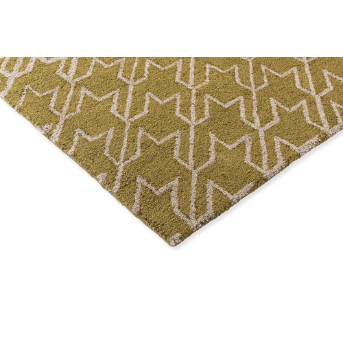 Mustard Houndstooth Outdoor Rug | Temple & Webster