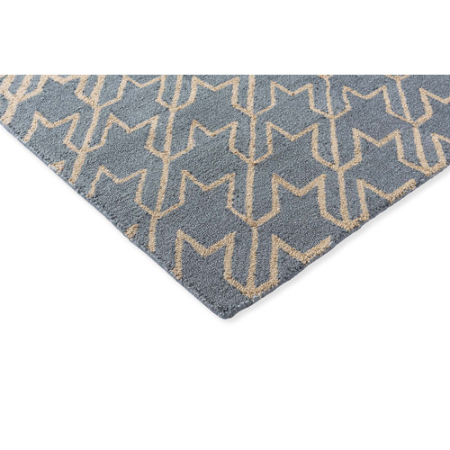 Washed Blue Houndstooth Rug