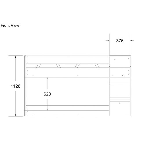 VIC Furniture Oak Grace Low Line Single Bunk Bed & Reviews Temple
