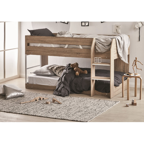 VIC Furniture Oak Grace Low Line Single Bunk Bed Temple & ster