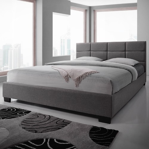 Grey bed deals frame with lights