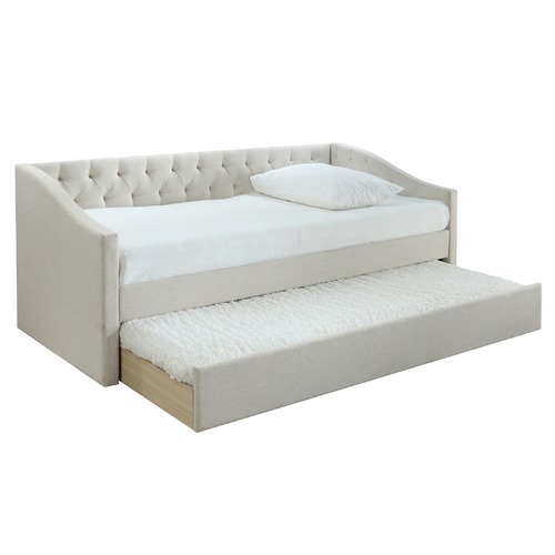 VIC Furniture Oat White Allegra Sofa Daybed with Trundle | Temple & Webster
