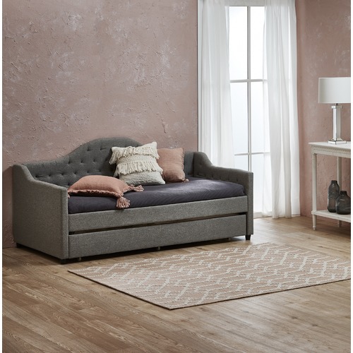 VIC Furniture Grey York Single Day Bed Frame with Trundle & Reviews