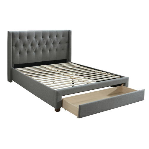 VIC Furniture Light Grey Madison Queen Storage Bed & Reviews | Temple ...