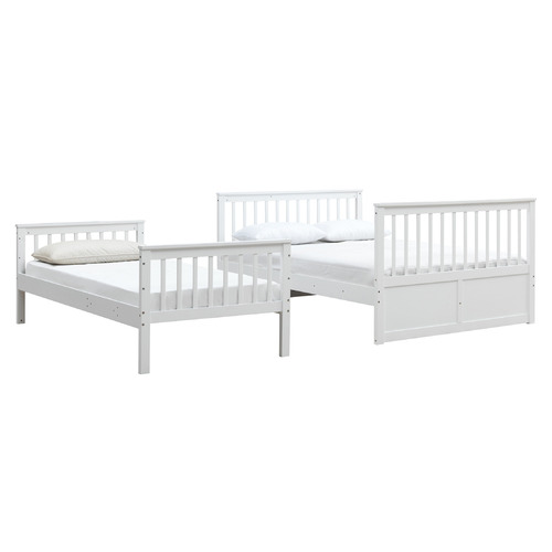 White Seattle Single Over Double Bunk Bed with 2 Drawers