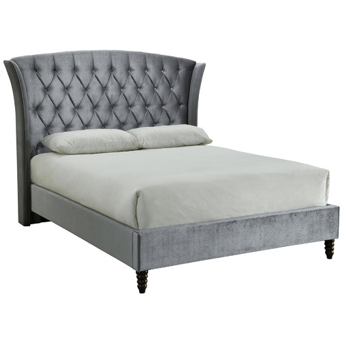 VIC Furniture Royal Velvet Queen Bed Frame Temple & ster