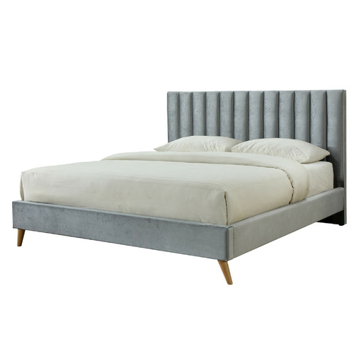 Aurora Velvet King Bed with Extendable Bedhead & Side Tables