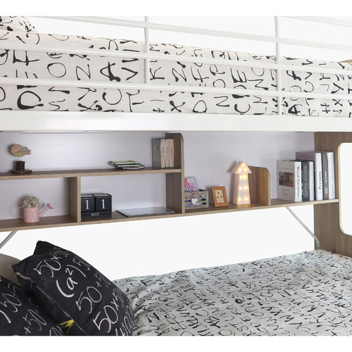 Gigi's Garden White Single Over Double Trio Bunk Bed with Shelves