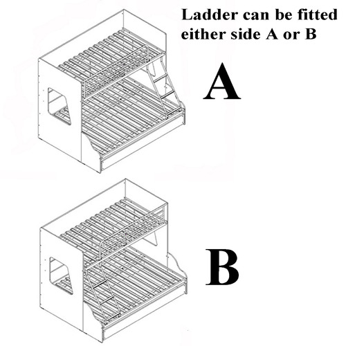 VIC Furniture White Single Over Double Trio Bunk Bed with Shelves