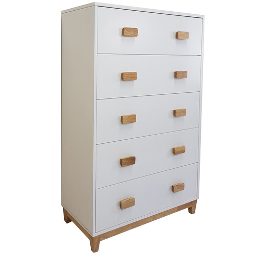 VIC Furniture White Galaxy 5 Drawer Chest | Temple & Webster