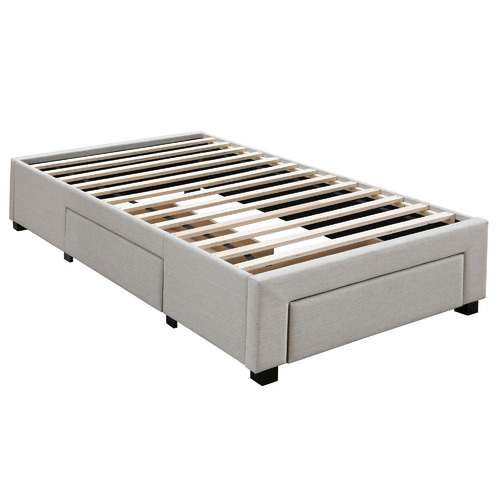 VIC Furniture Oat White Astro King Single Storage bed Base with ...