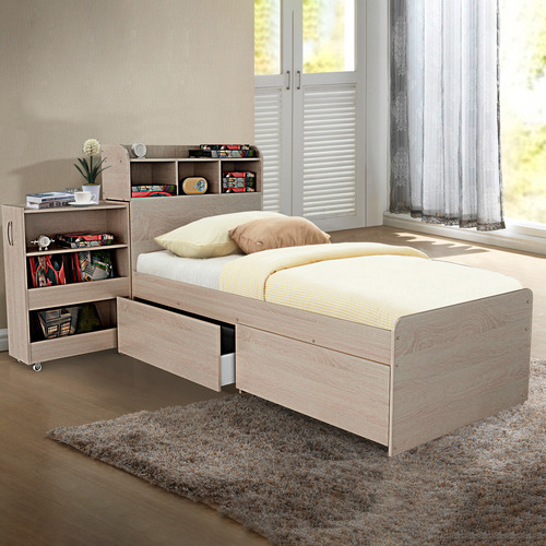 VIC Furniture Light Oak Galway Bed with Storage & Reviews Temple