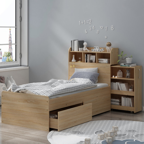 Vic Furniture Light Oak Galway Bed With, Single Bed With Storage Drawers Australia
