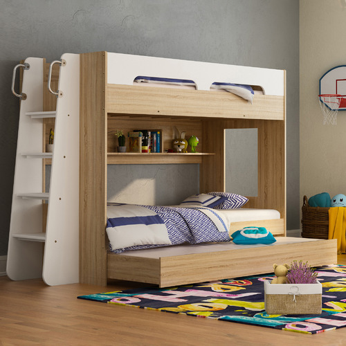 VIC Furniture Galway Single Trio Bunk Bed with Trundle & Reviews Temple & ster