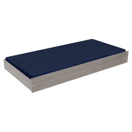 Light Grey & White Quentin Storage Bed with Wall Bookcase