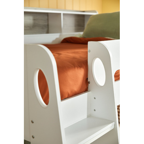 VIC Furniture Castel Single Bunk Bed with Shelves Temple & ster