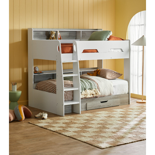 VIC Furniture Castel Single Bunk Bed with Shelves | Temple & Webster