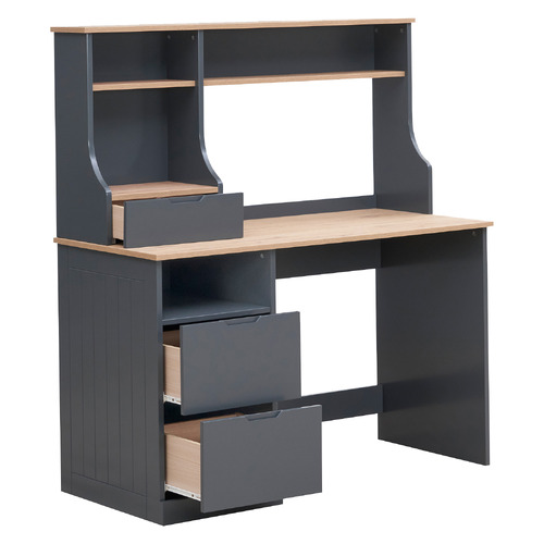 Gigi's Garden Dark Grey Eureka Wooden Desk with Hutch Temple & ster