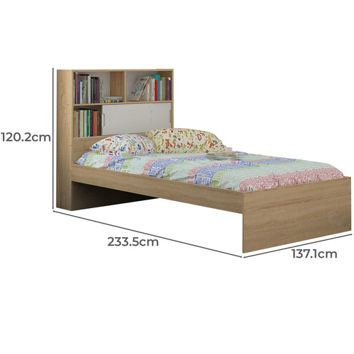 Quentin King Single Bed with Wall & Tower Bookcase