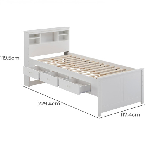 Anaheim Rubberwood Storage Bed