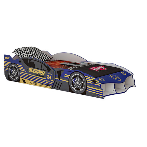 Anvha Long Single Adjustable Racing Car Bed with Mattress