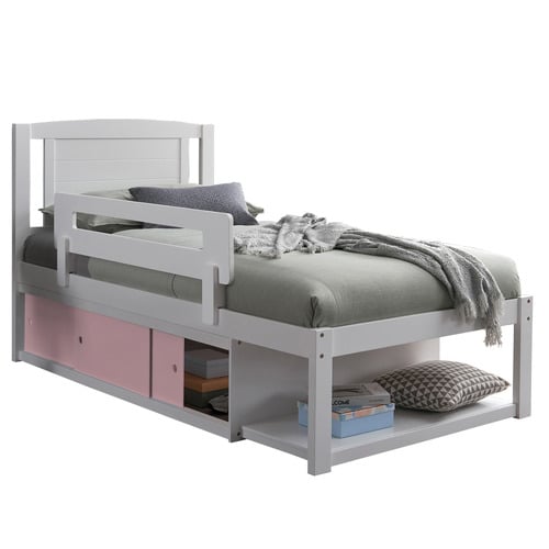 Clemmie Single Bed with Storage & Guardrail