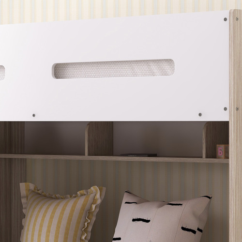 Layton Single Loft Bed with Shelves
