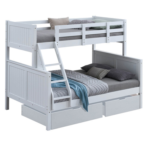Lincoln Single Over Double Bunk Bed with Drawers