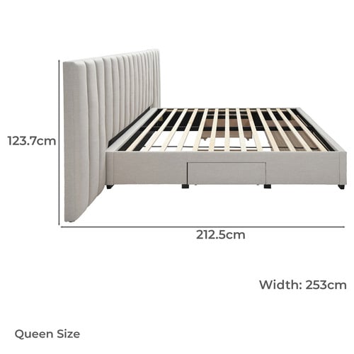 Audee Upholstered Queen Bed with Storage & Mattress