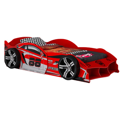 Gilbert Long Single Adjustable Racing Car Bed with Mattress