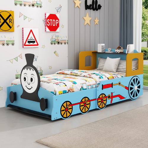 Dewey Long Single Adjustable Train Bed with Mattress