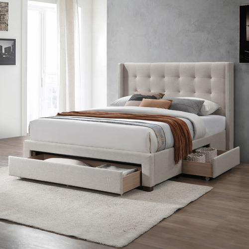 Aurel Upholstered Bed with Storage Drawers