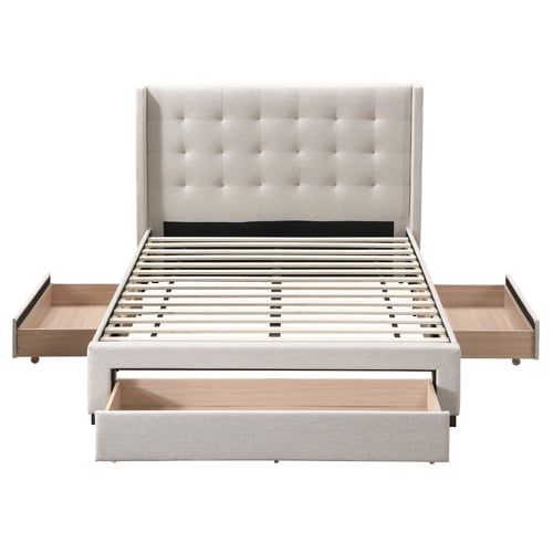 Aurel Upholstered Bed with Storage Drawers