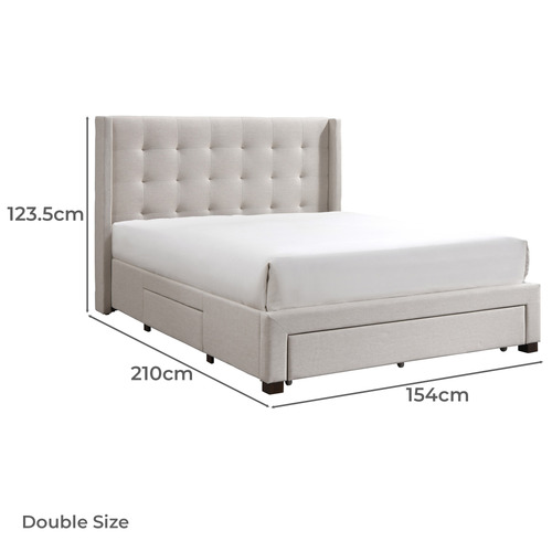 Aurel Upholstered Bed with Storage Drawers