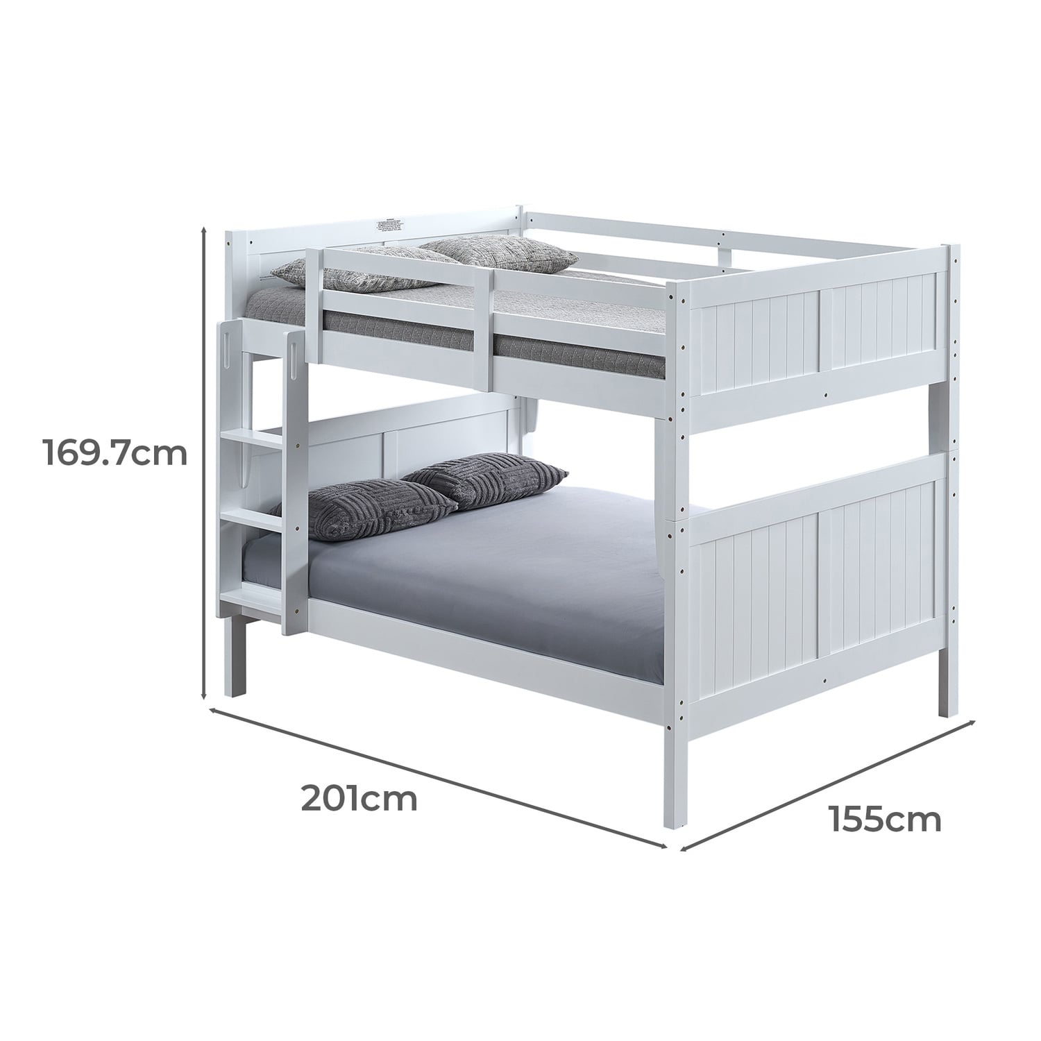 Lincoln Double Rubberwood Bunk Bed with Trundle