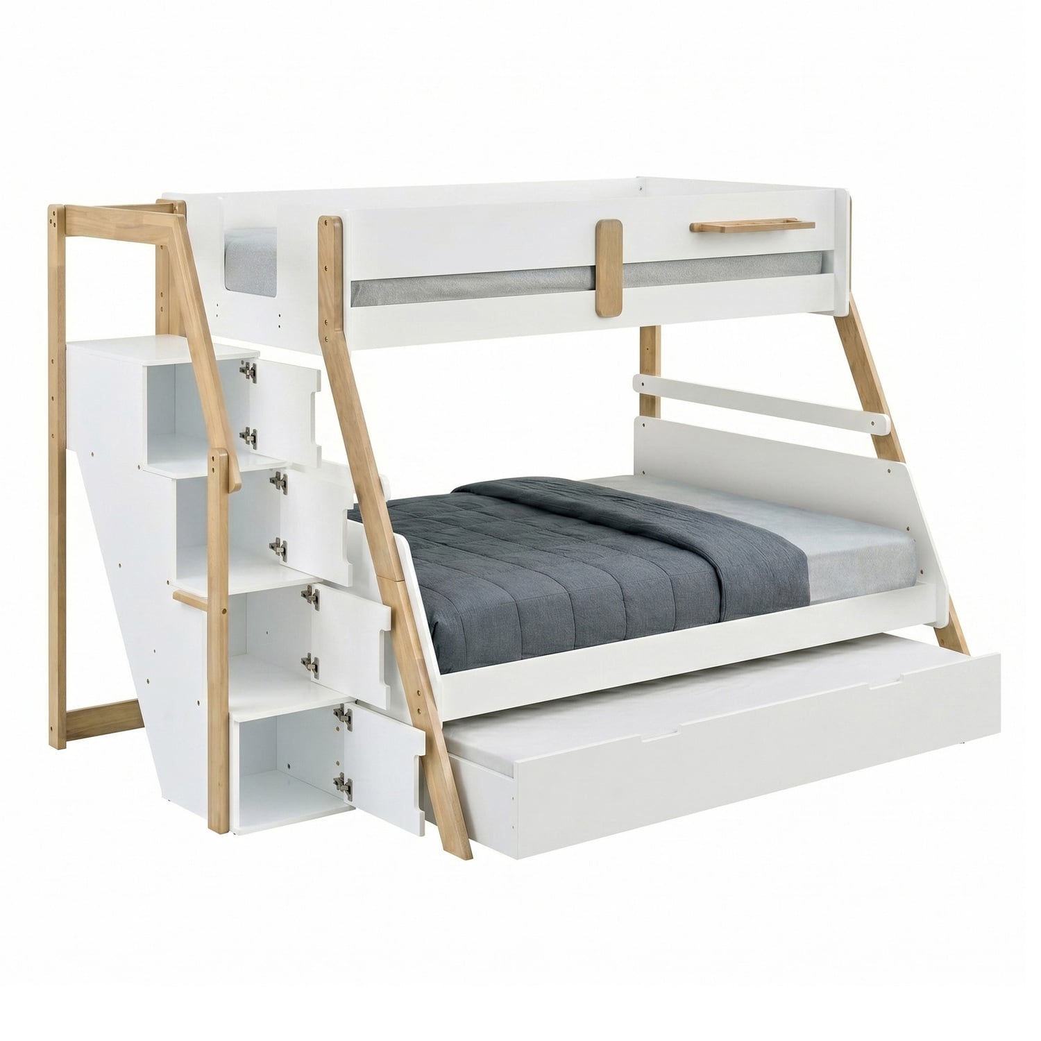 Evan Single Over Double Bunk Bed with Single Trundle
