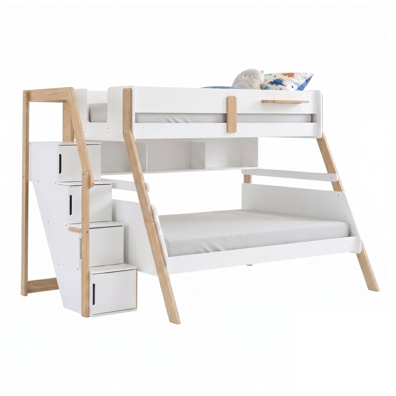 Evan Single Over Double Bunk Bed with Shelf