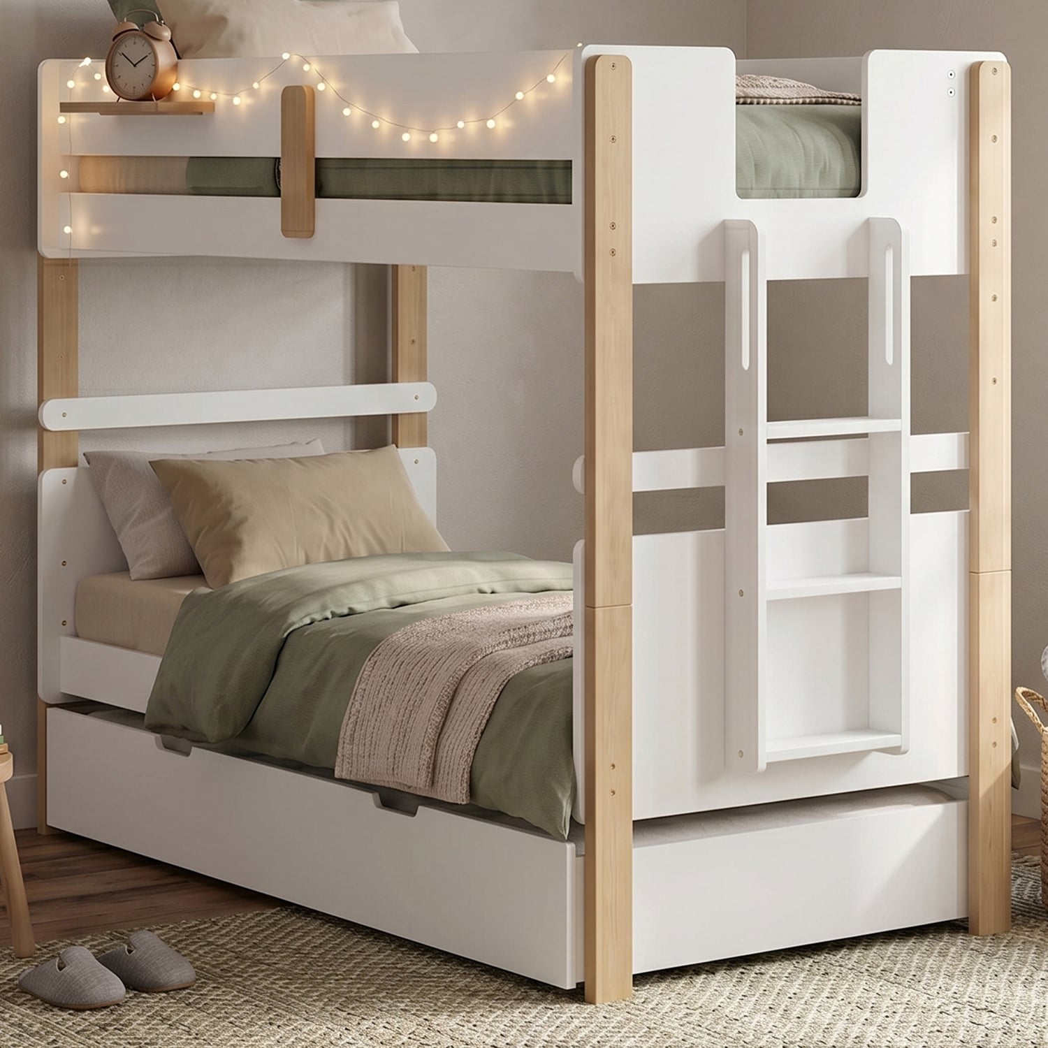 Freya Single Bunk Bed with Trundle