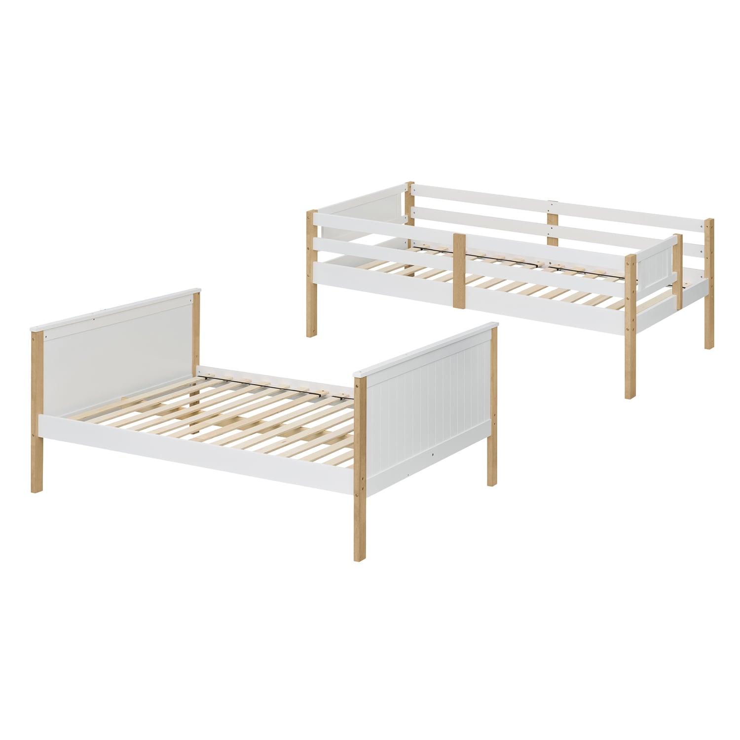 Evren II Single Over Double Bunk Bed with Shelves