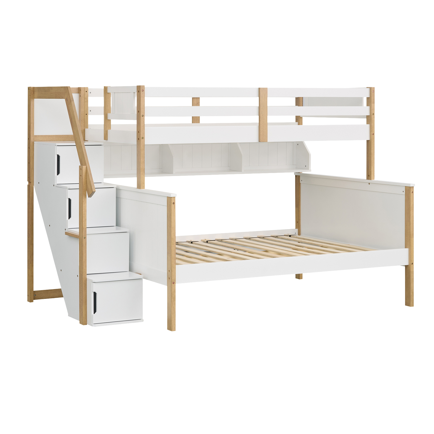 Evren Single Over Double Bunk Bed with Shelves